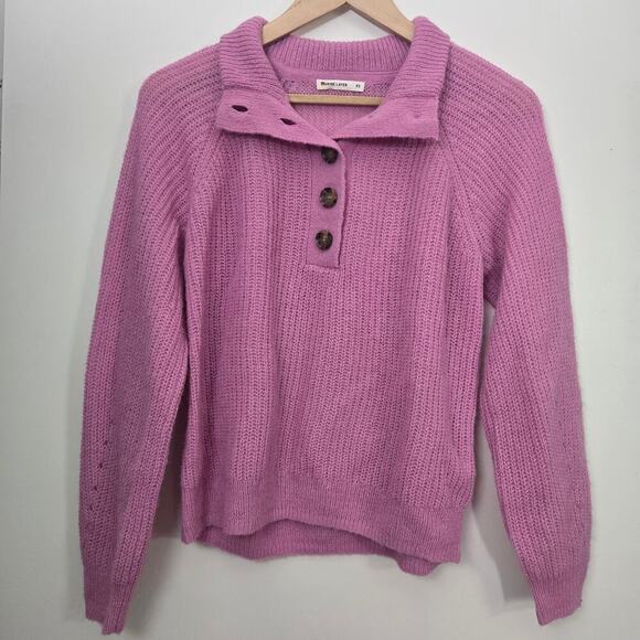 NEW Marine Layer Dream Yarn Pullover Sweater XS Pink Punch Wool Alpaca - Picture 5 of 13